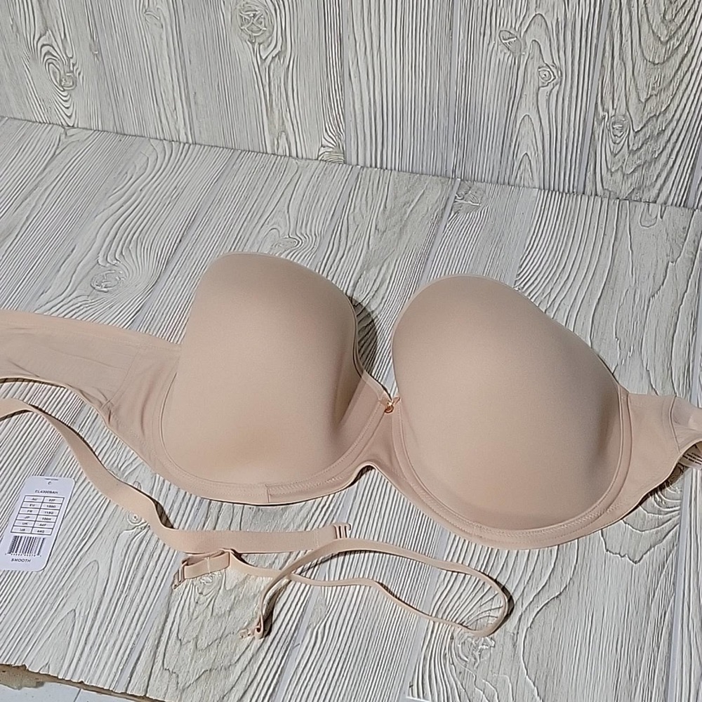 Elomi Women's Plus Size Smooth Strapless Seamless Underwire T-Shirt Bra, NWT